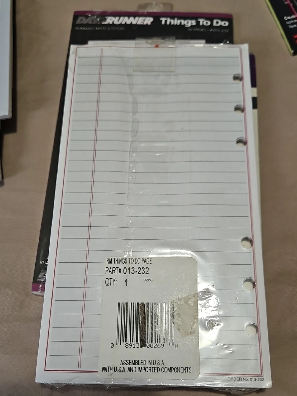 Vintage New 9 Piece Bundle 6 Ring Planning Organizer System Refills Note Pads